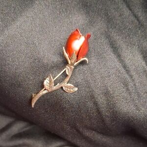 Red Rose Brooch Pin - Women Jewelry